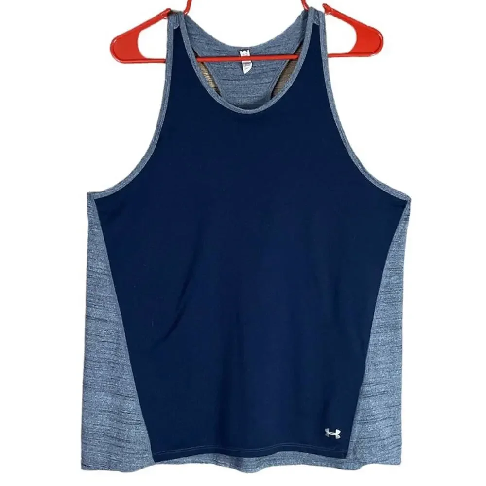 Under Armour Heat Gear Navy Blue Racerback Tank Top Size XL - Picture 1 of 8